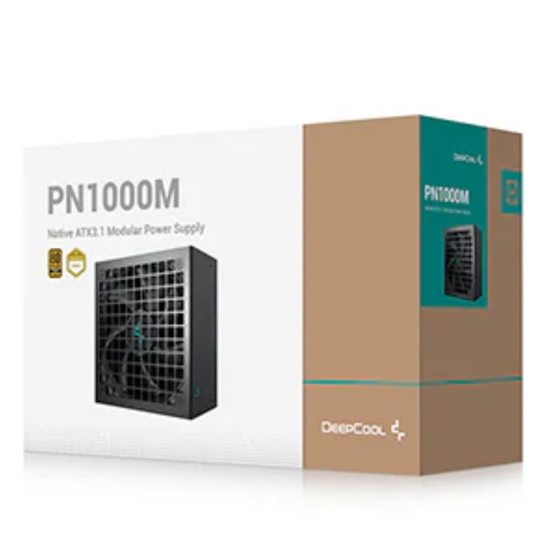 DeepCool PN1000M Gamer Storm 80+ Gold Black Fully Modular Power Supply, 135mm FDB Fan, Japanese Bulk Capacitor, ATX3.1, 12V-2x6 PCIe 5.1 Cable DeepCool PN1000M Gamer Storm 80+ Gold Black Fully Modular Power Supply, 135mm FDB Fan, Japanese Bulk Capacitor, ATX3.1, 12V-2x6 PCIe 5.1 Cable